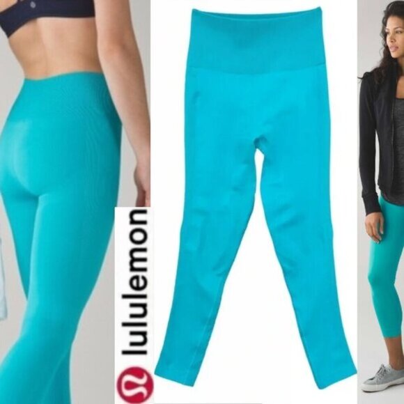 Lululemon Zone In Crop Leggings Tight Compression Shaping High Rise Size 12 - Picture 1 of 13